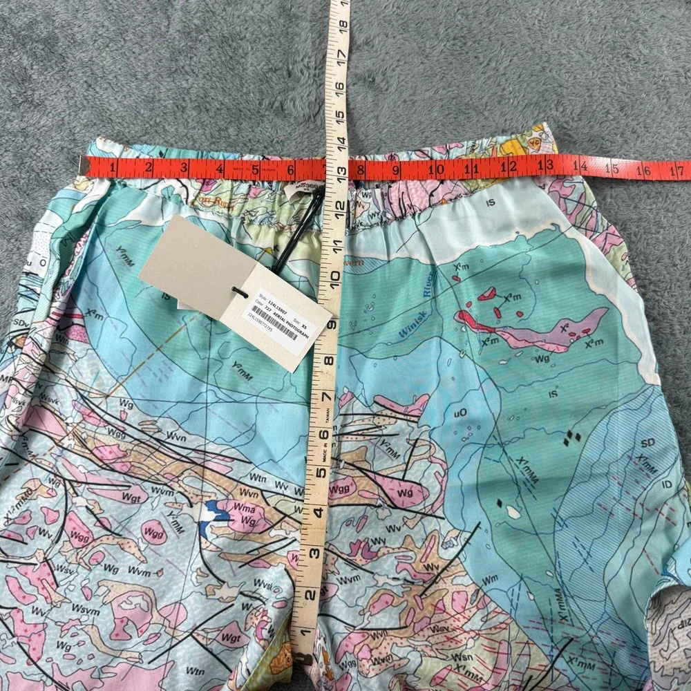 ME369 Mila Lace Button Down Top & Cora Pants Size Map Print XS Matching Set